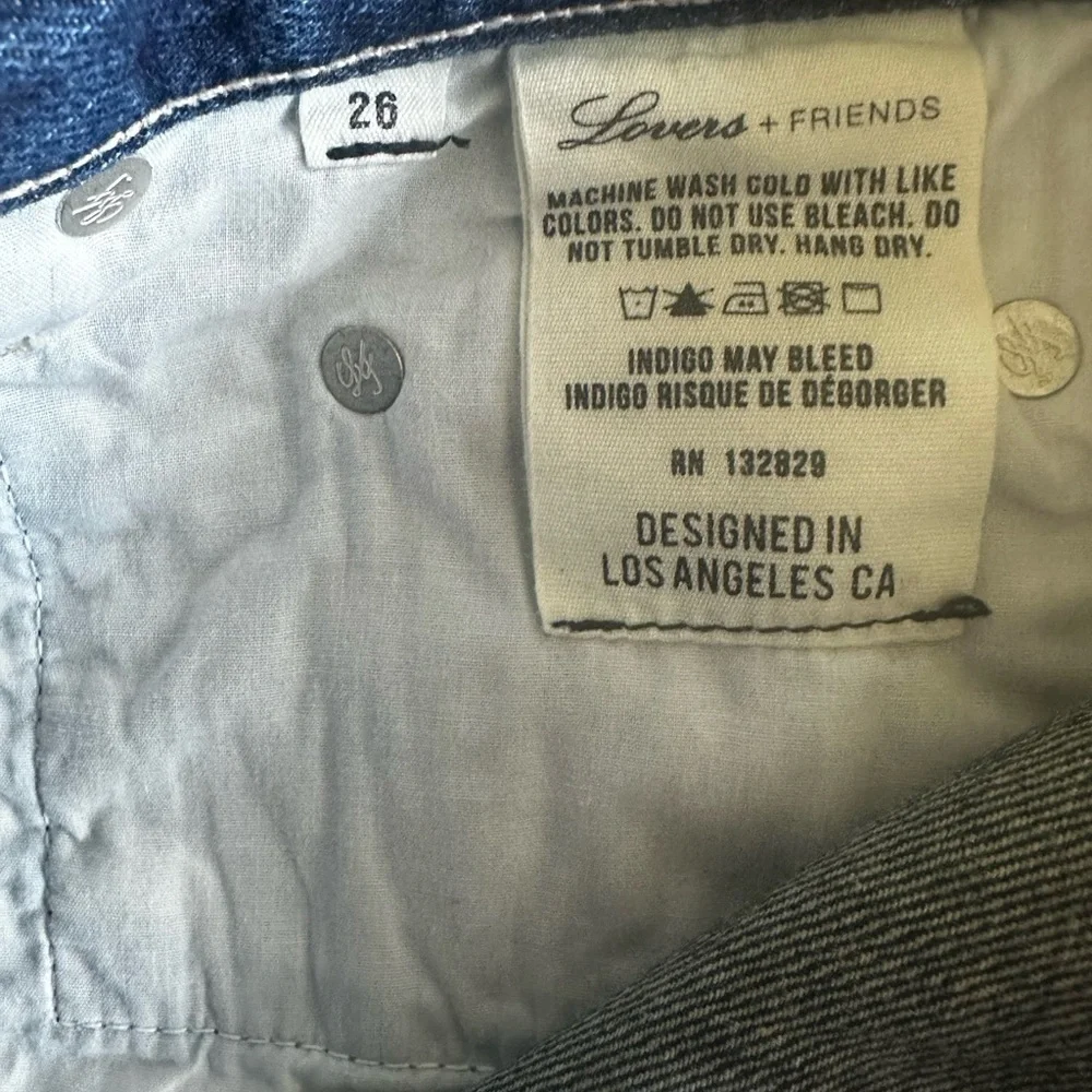 Lovers + Friends Blue Distressed Jean Shorts